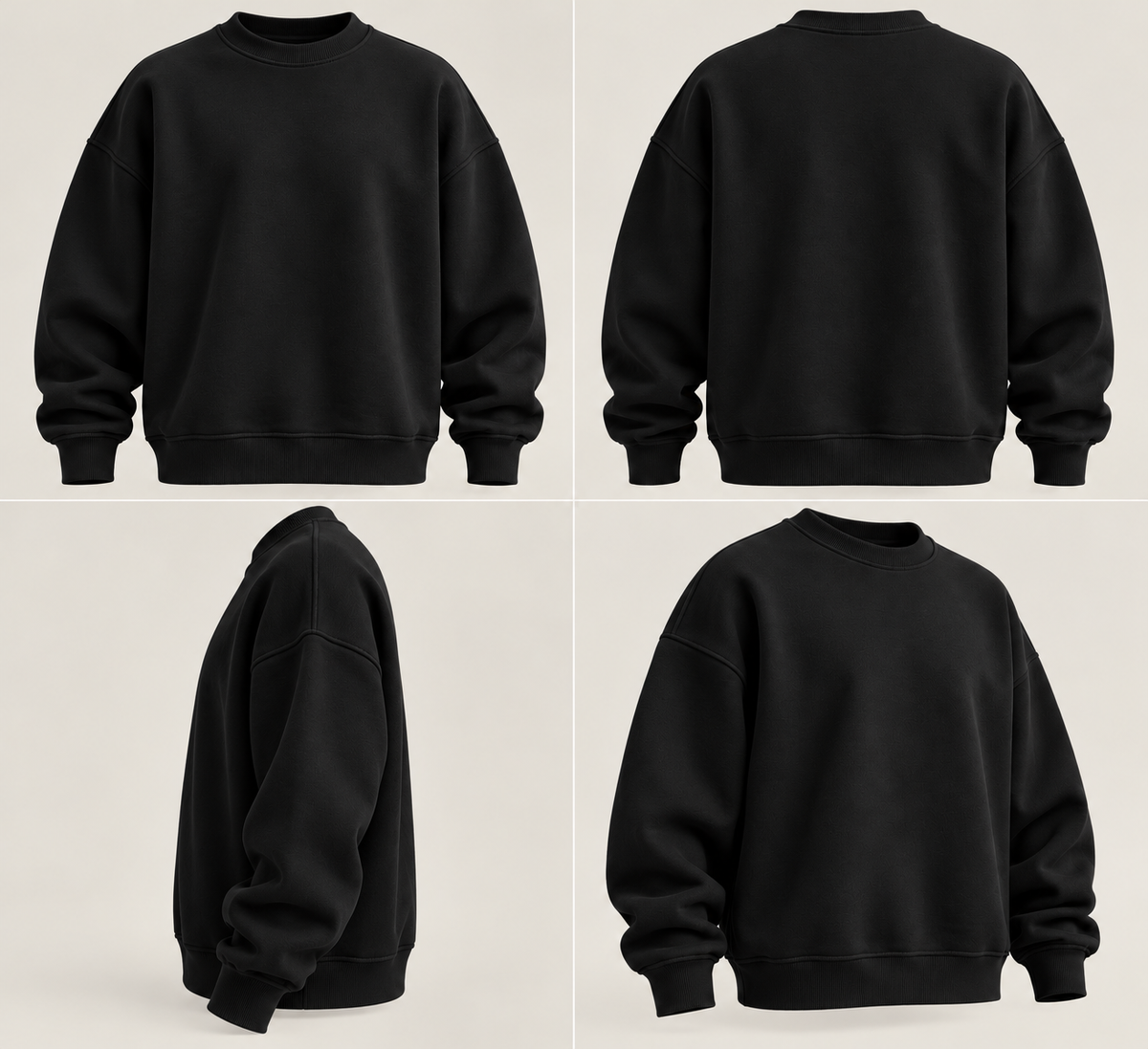 Essential Crewneck Sweatshirt – Black