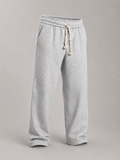 Wide-Leg Fleece Sweatpants - Heather Gray