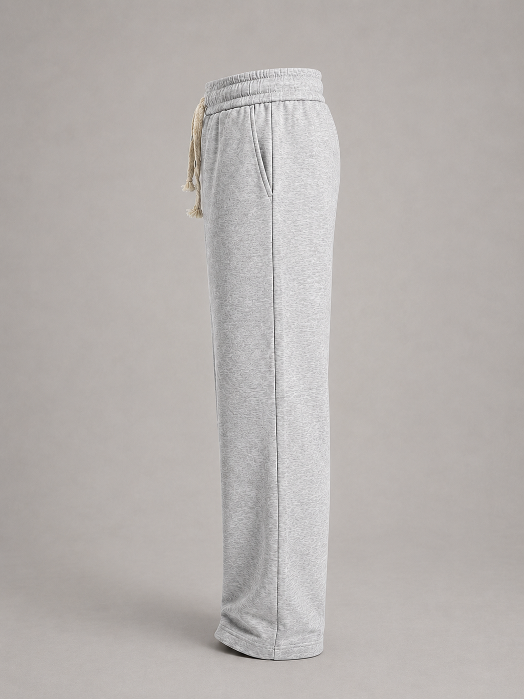 Wide-Leg Fleece Sweatpants - Heather Gray