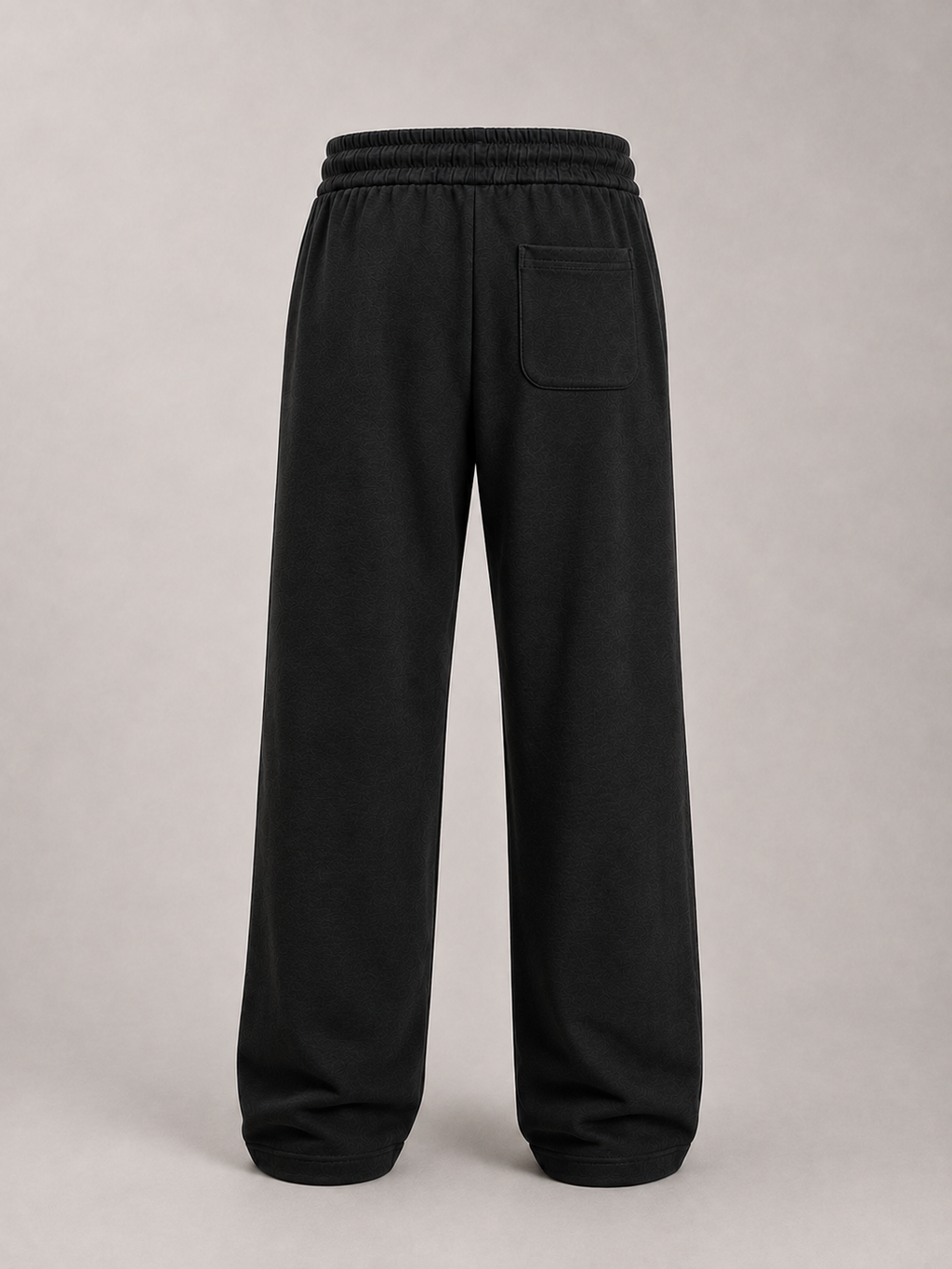 Wide-Leg Fleece Sweatpants - Black