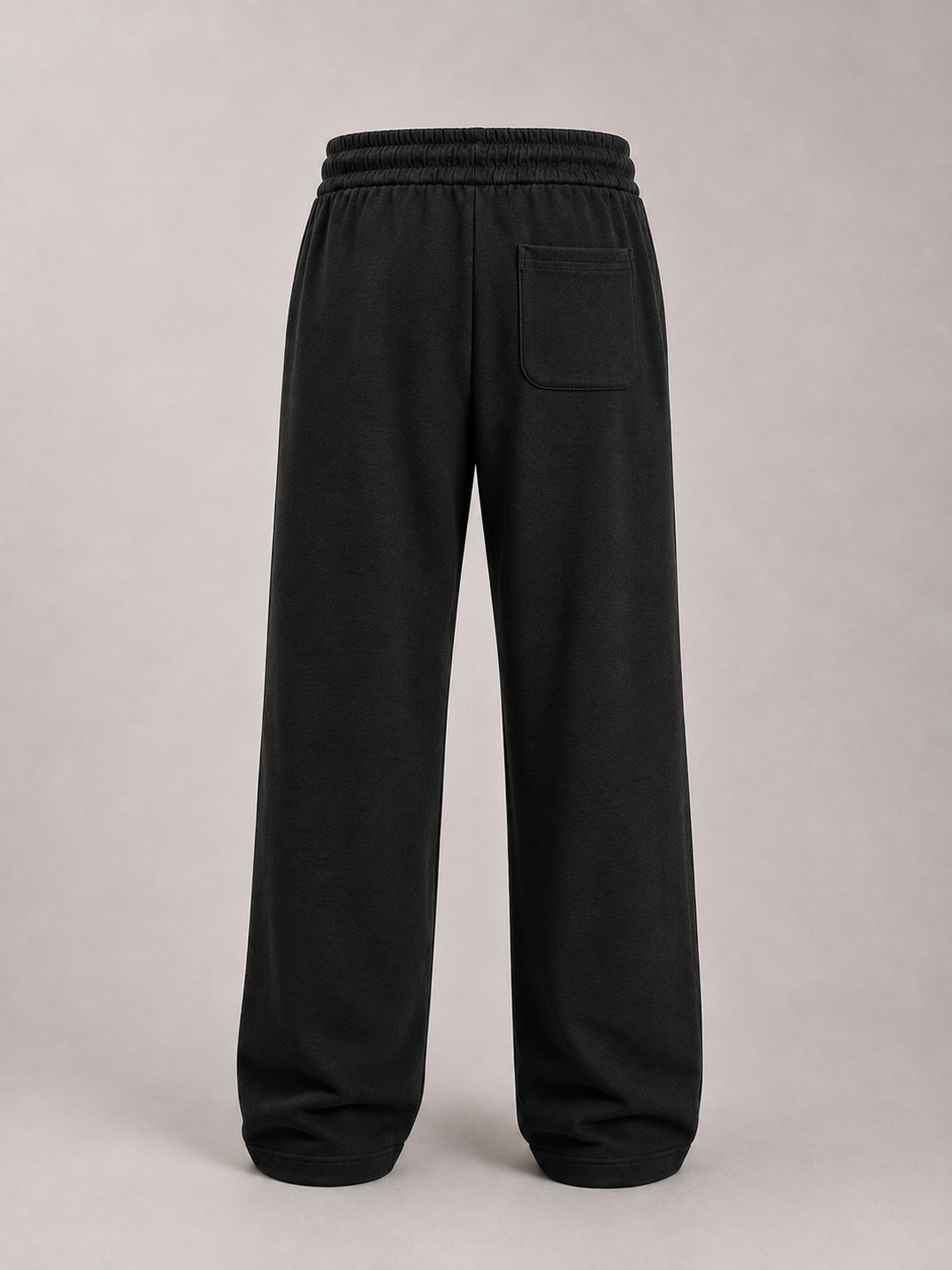 Wide-Leg Fleece Sweatpants - Black