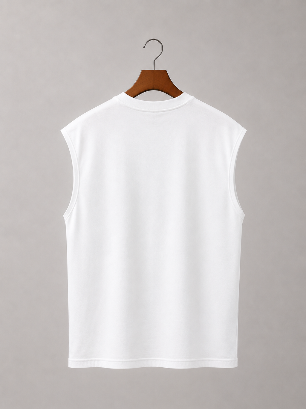 Sleeveless Cotton T-shirt - White