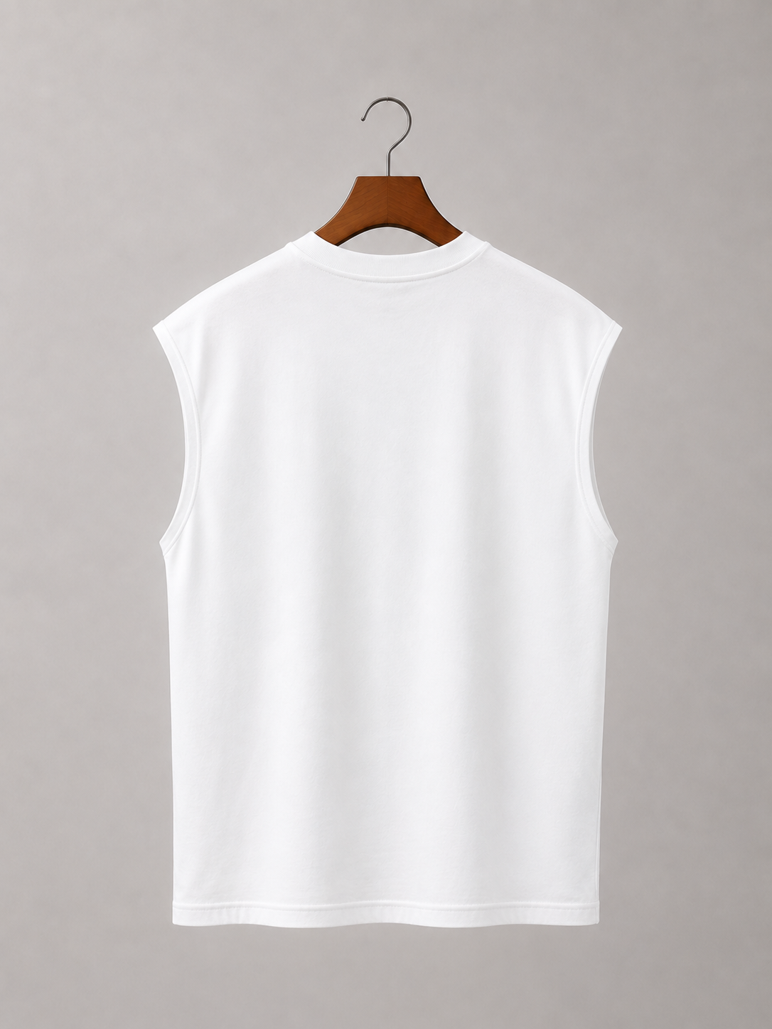 Sleeveless Cotton T-shirt - White