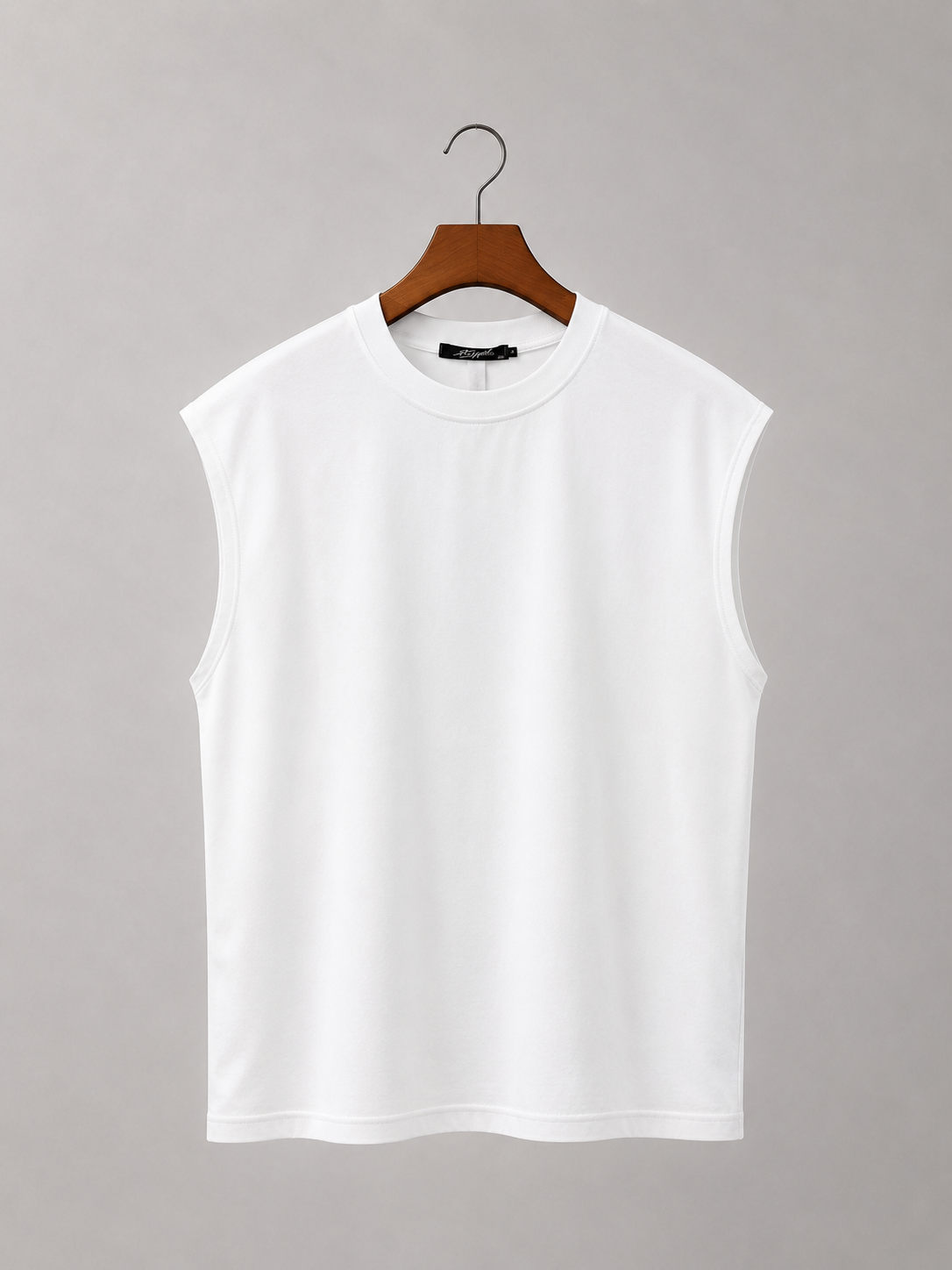 Sleeveless Cotton T-shirt - White
