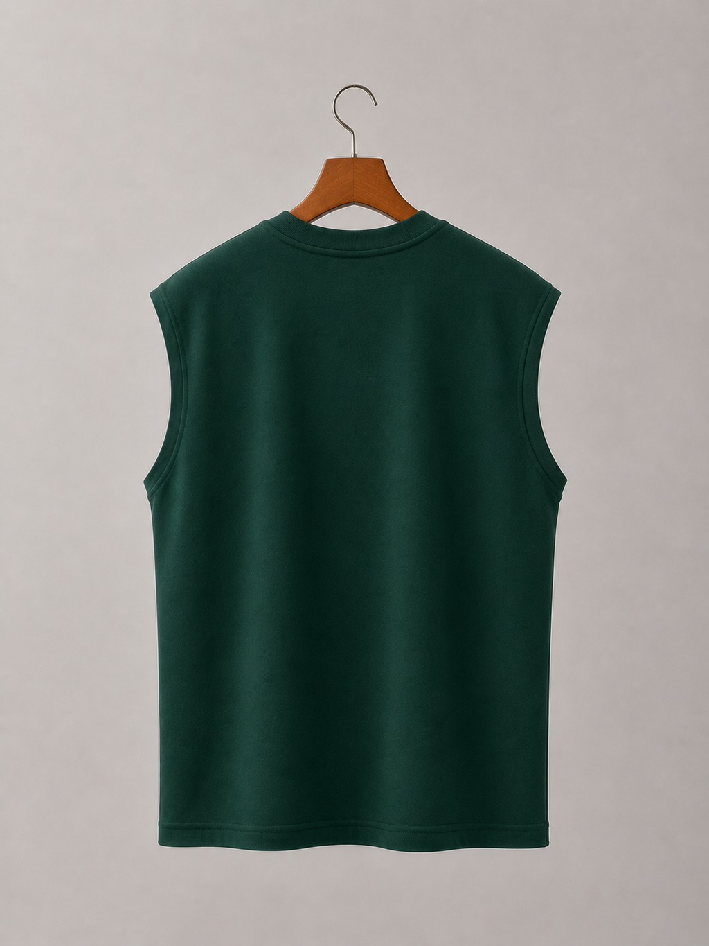 Sleeveless Cotton T-shirt - Olive Green