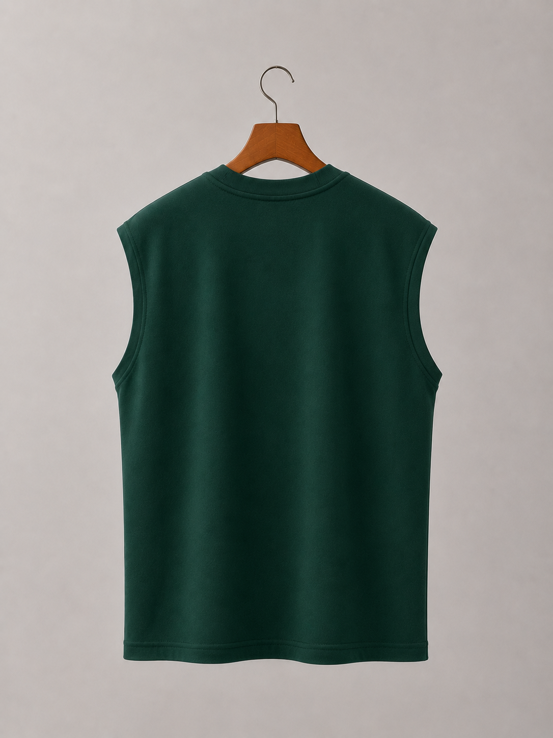 Sleeveless Cotton T-shirt - Olive Green