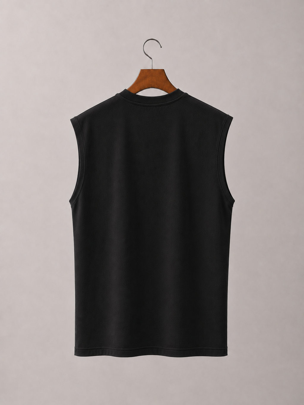Sleeveless Cotton T-shirt - Black