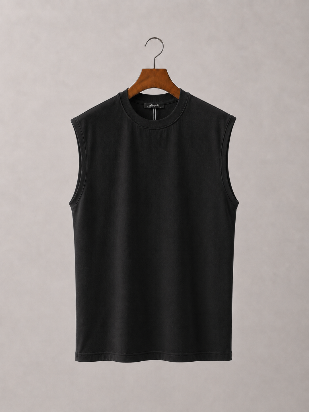 Sleeveless Cotton T-shirt - Black