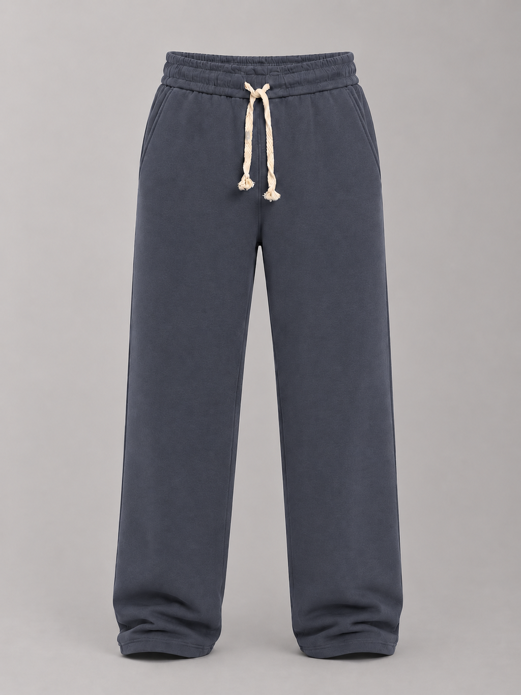 Wide-Leg Fleece Sweatpants - Slate Blue-Gray
