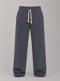 Wide-Leg Fleece Sweatpants - Slate Blue-Gray