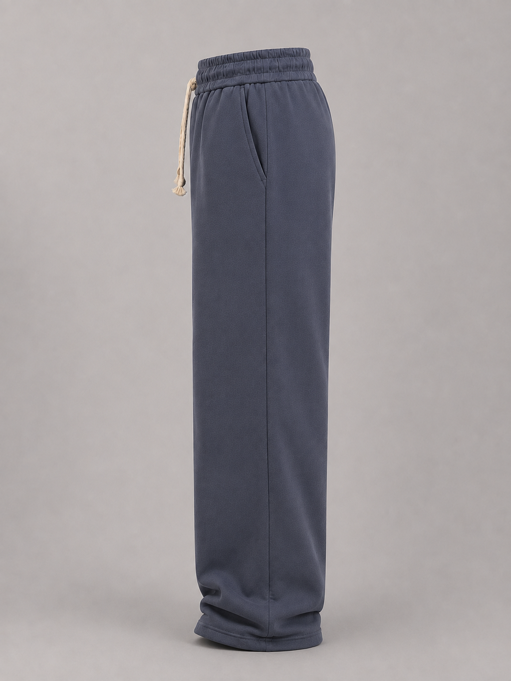 Wide-Leg Fleece Sweatpants - Slate Blue-Gray