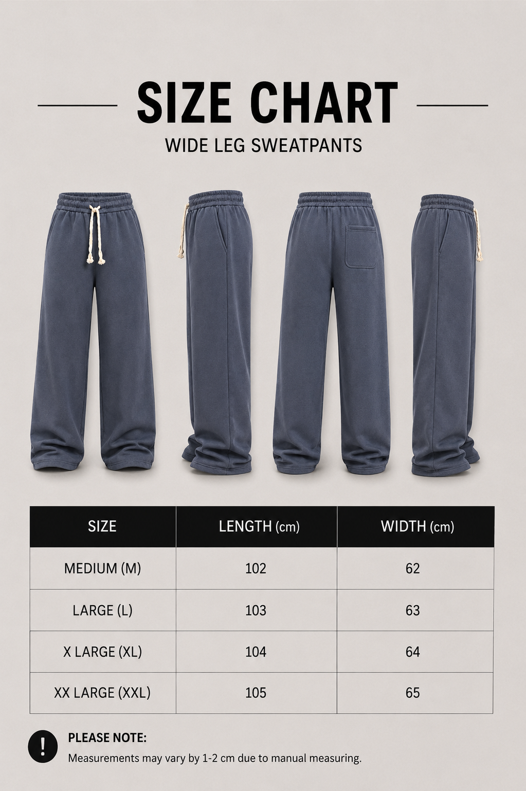 Wide-Leg Fleece Sweatpants - Slate Blue-Gray