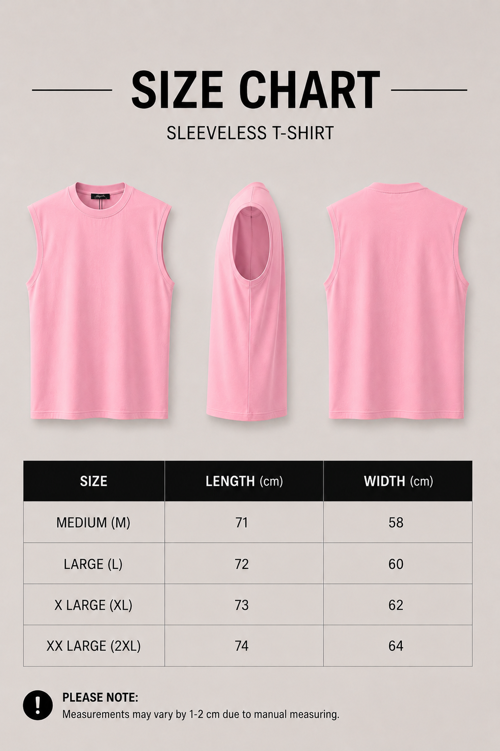 Sleeveless Cotton T-shirt - Pink