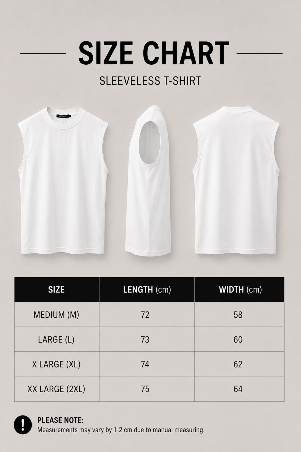 Sleeveless Cotton T-shirt - White