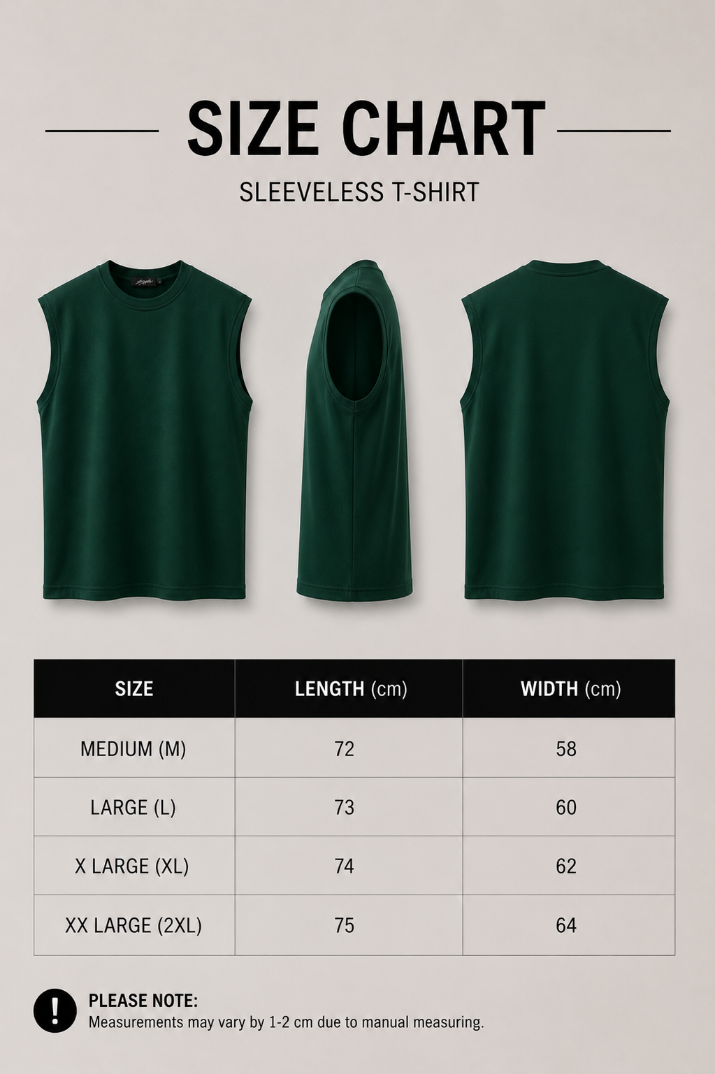 Sleeveless Cotton T-shirt - Olive Green