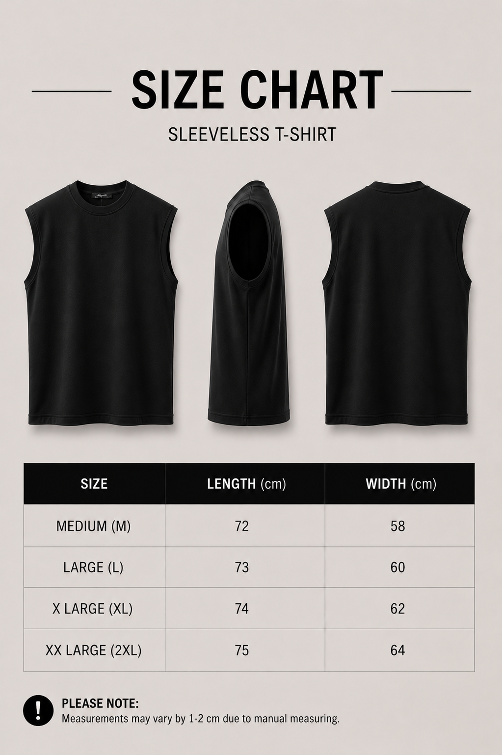 Sleeveless Cotton T-shirt - Black