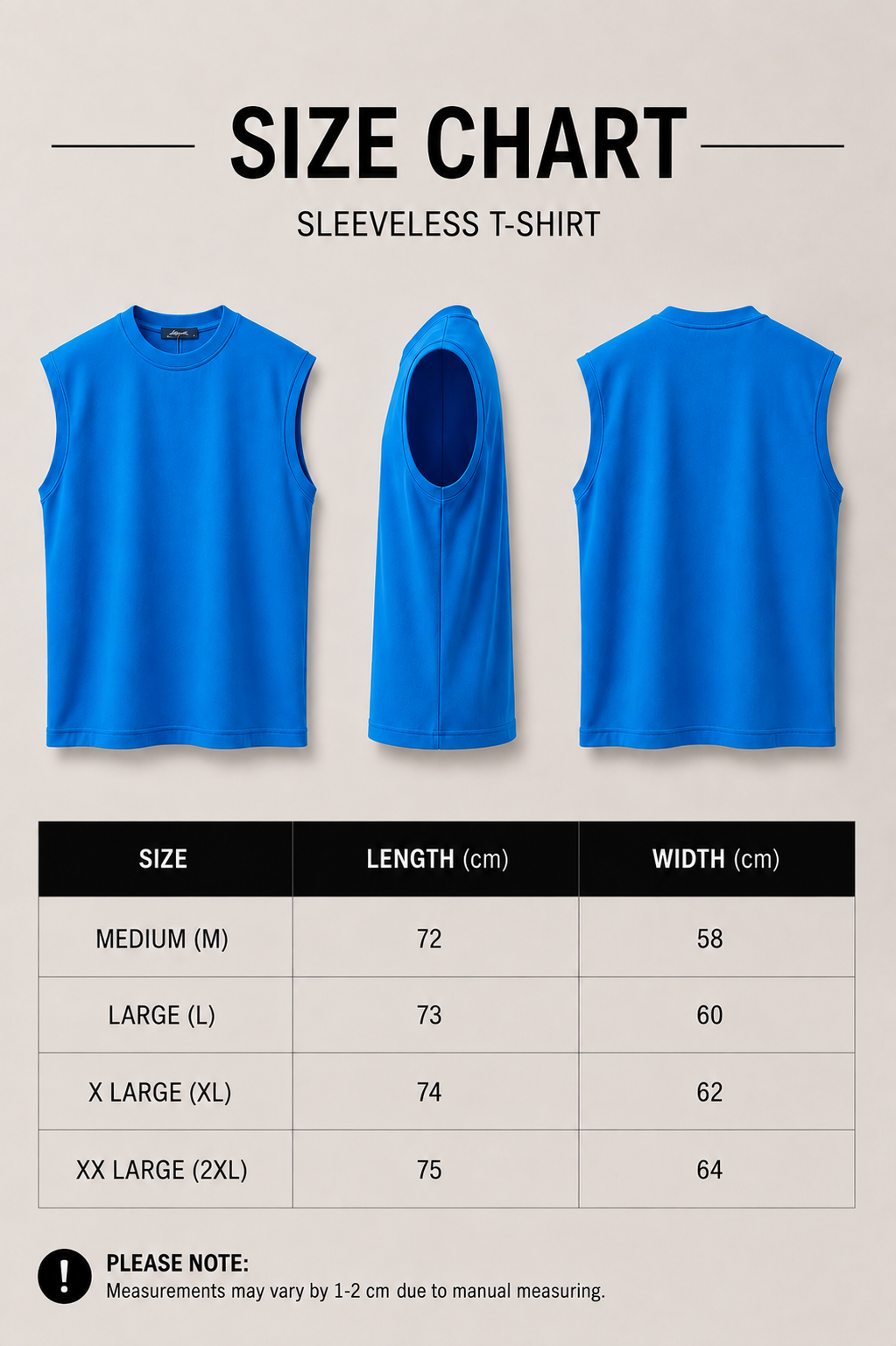 Sleeveless Cotton T-shirt - Blue