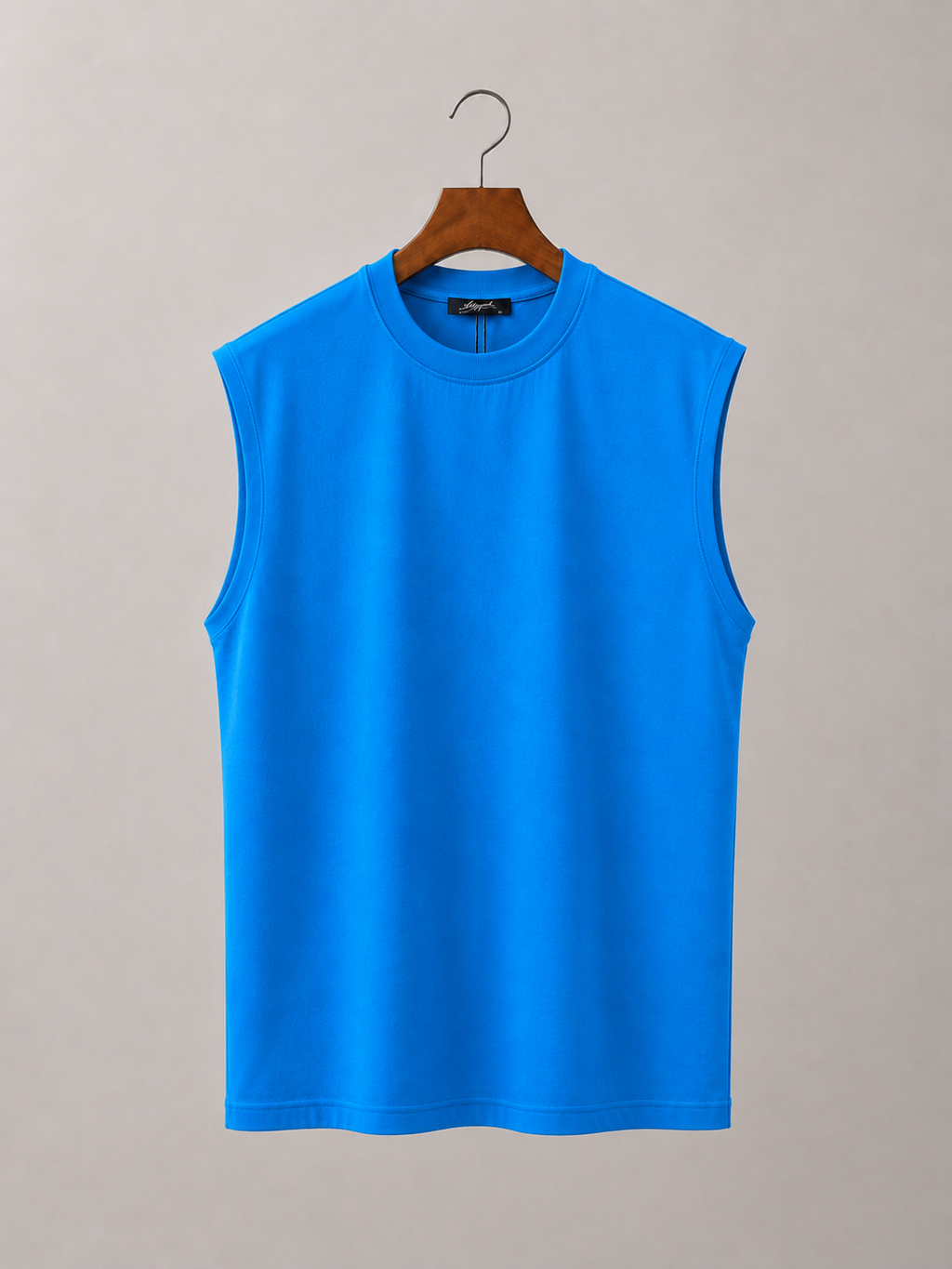 Sleeveless Cotton T-shirt - Blue