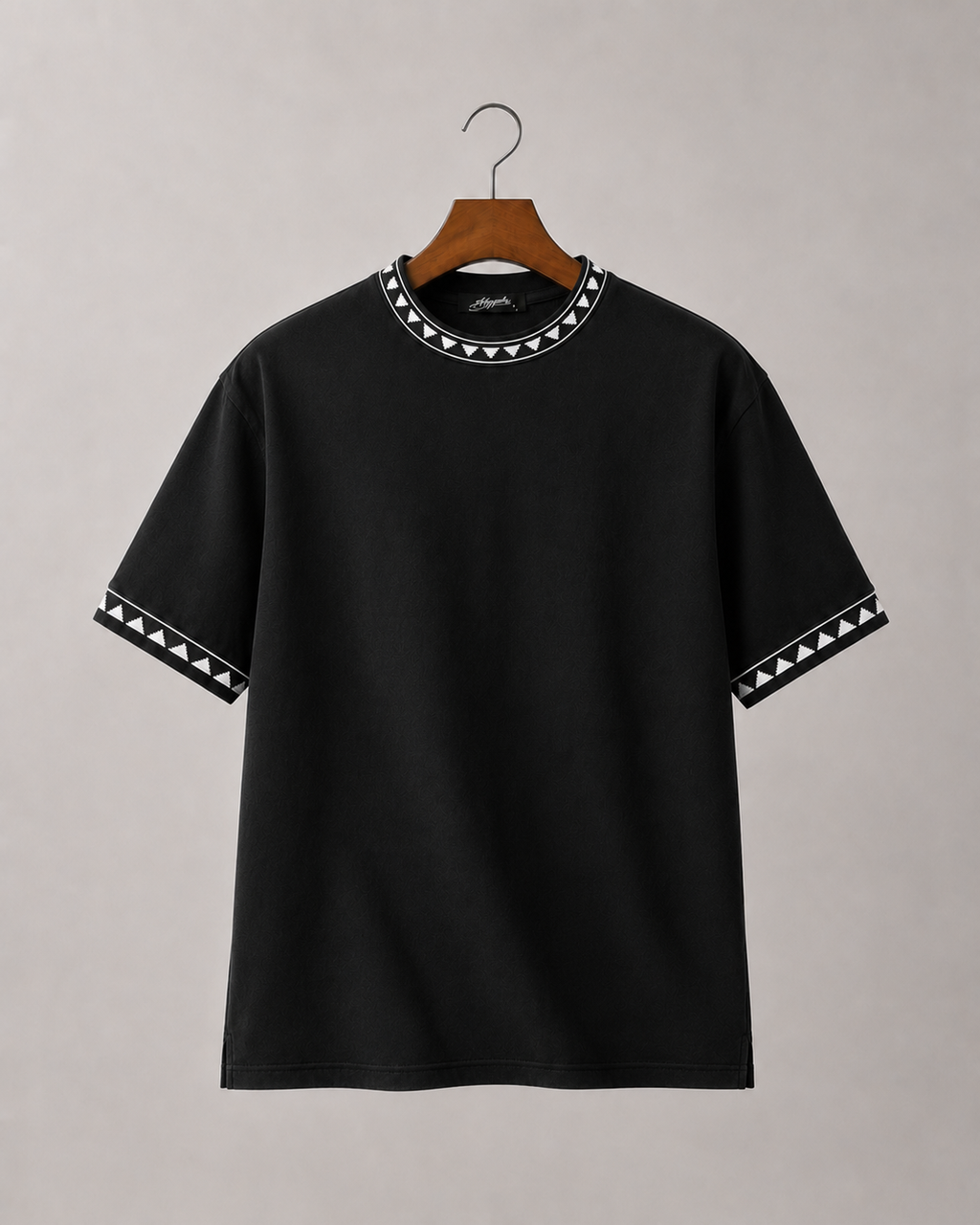 Black Triangle Trim T-Shirt