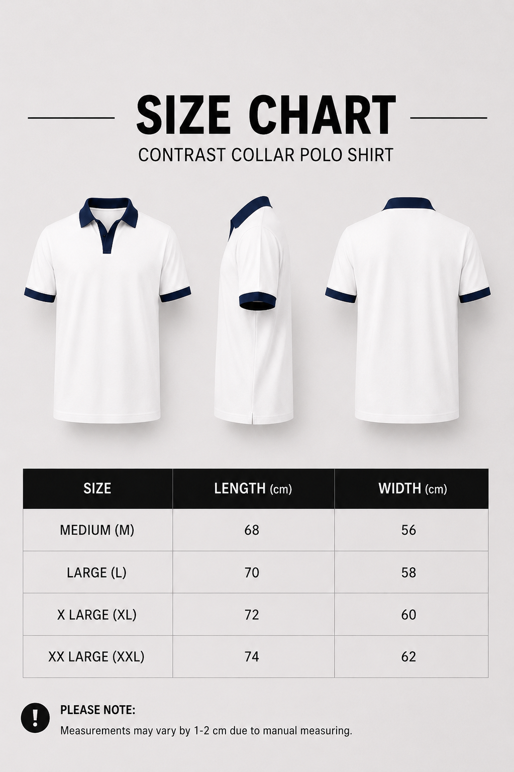 White Navy Polo