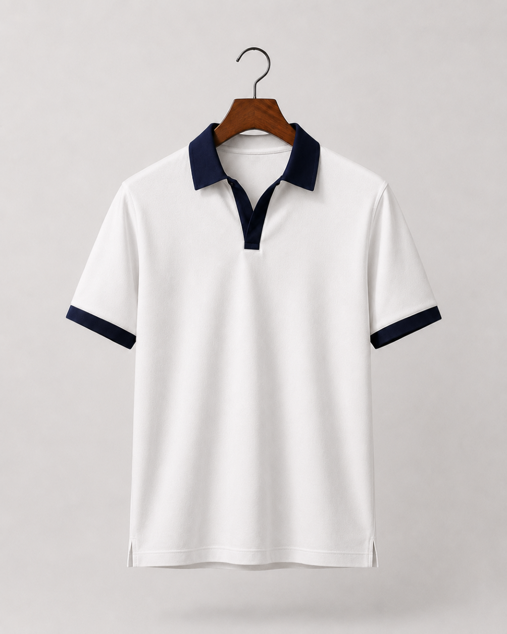 White Navy Polo