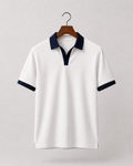 White Navy Polo