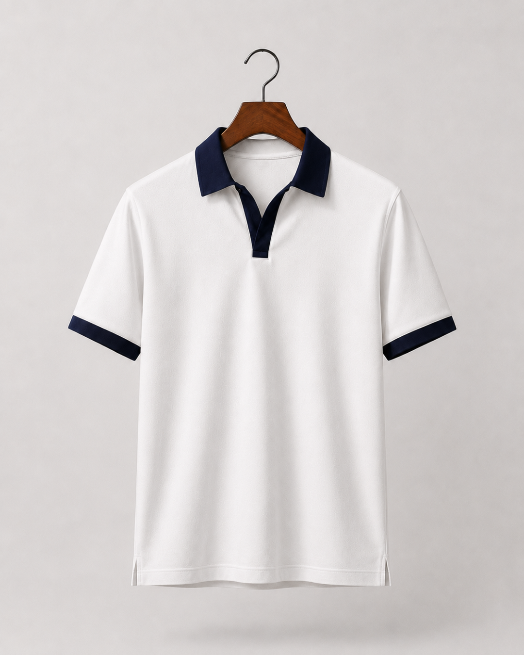 White Navy Polo