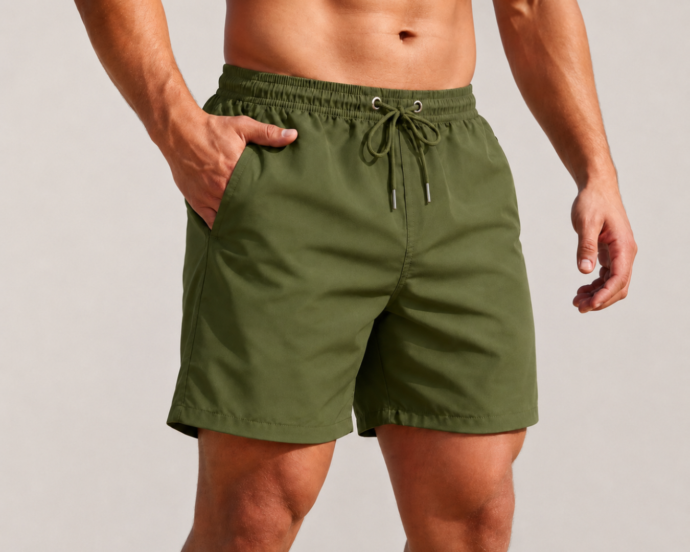 Men's Essential Swim Shorts - Olive Green