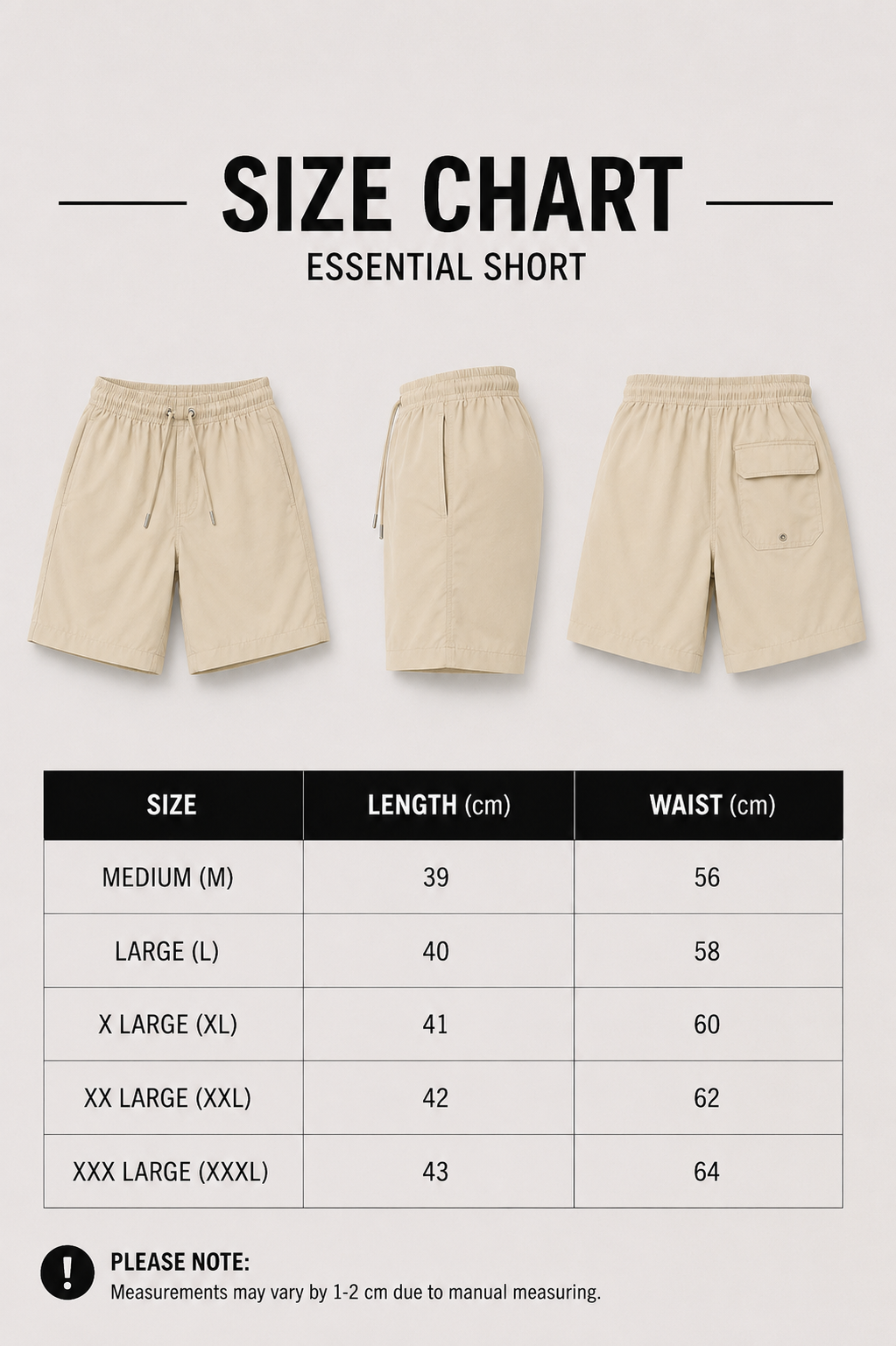 Men's Essential Swim Shorts - Biege
