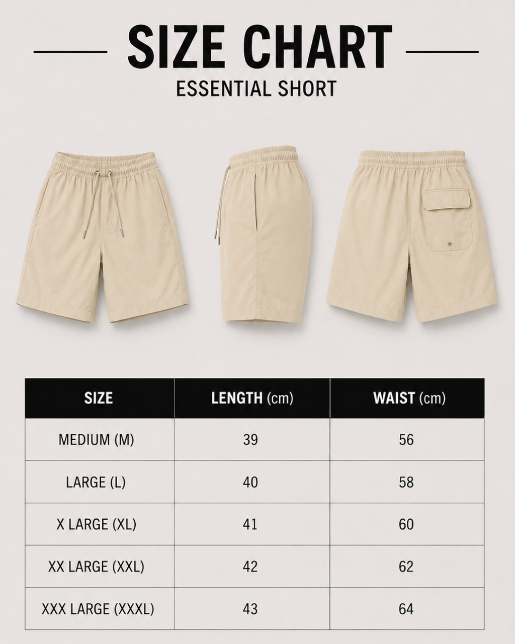 Men's Essential Swim Shorts - Biege