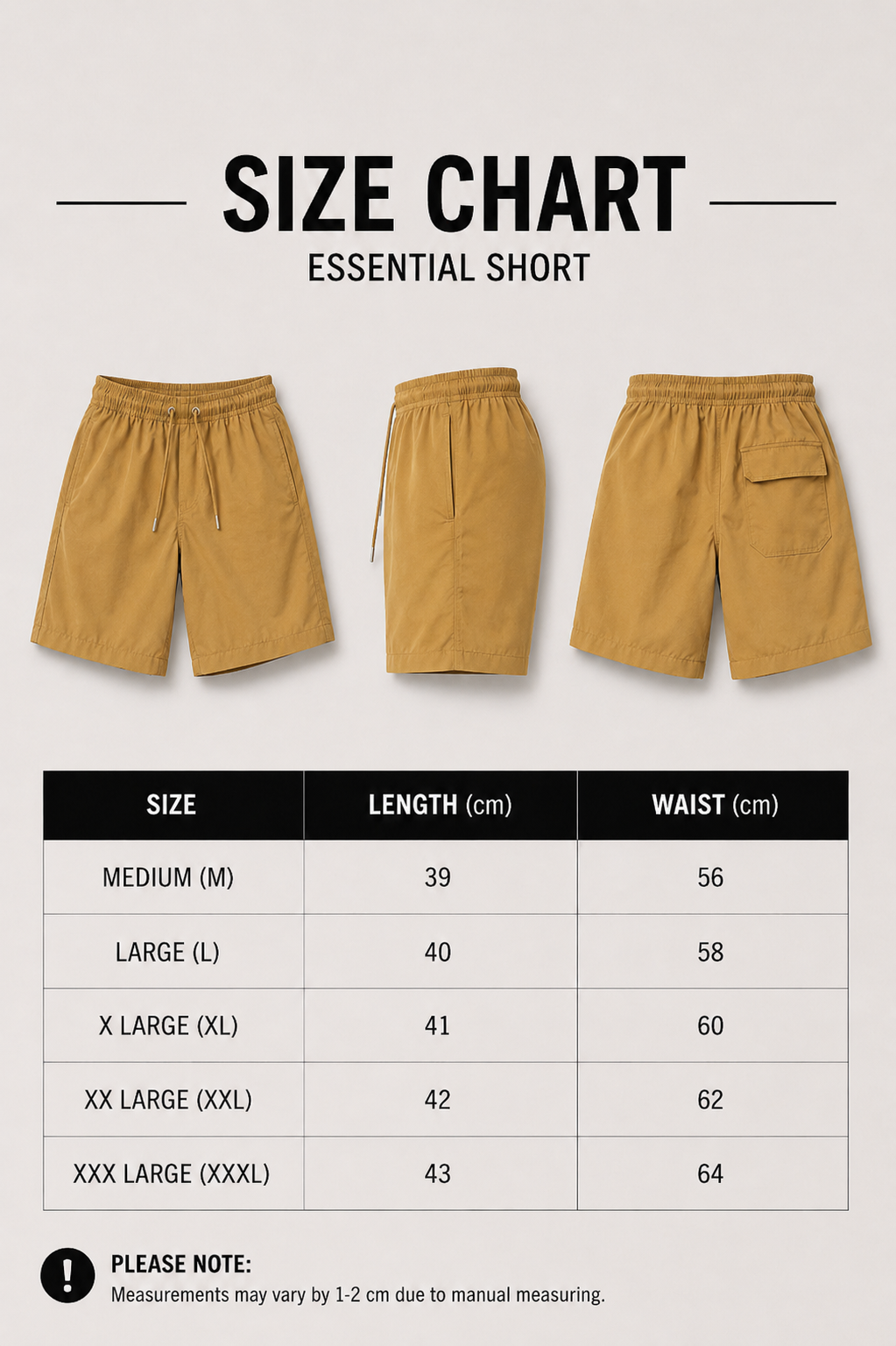 Men's Essential Swim Shorts - Brown