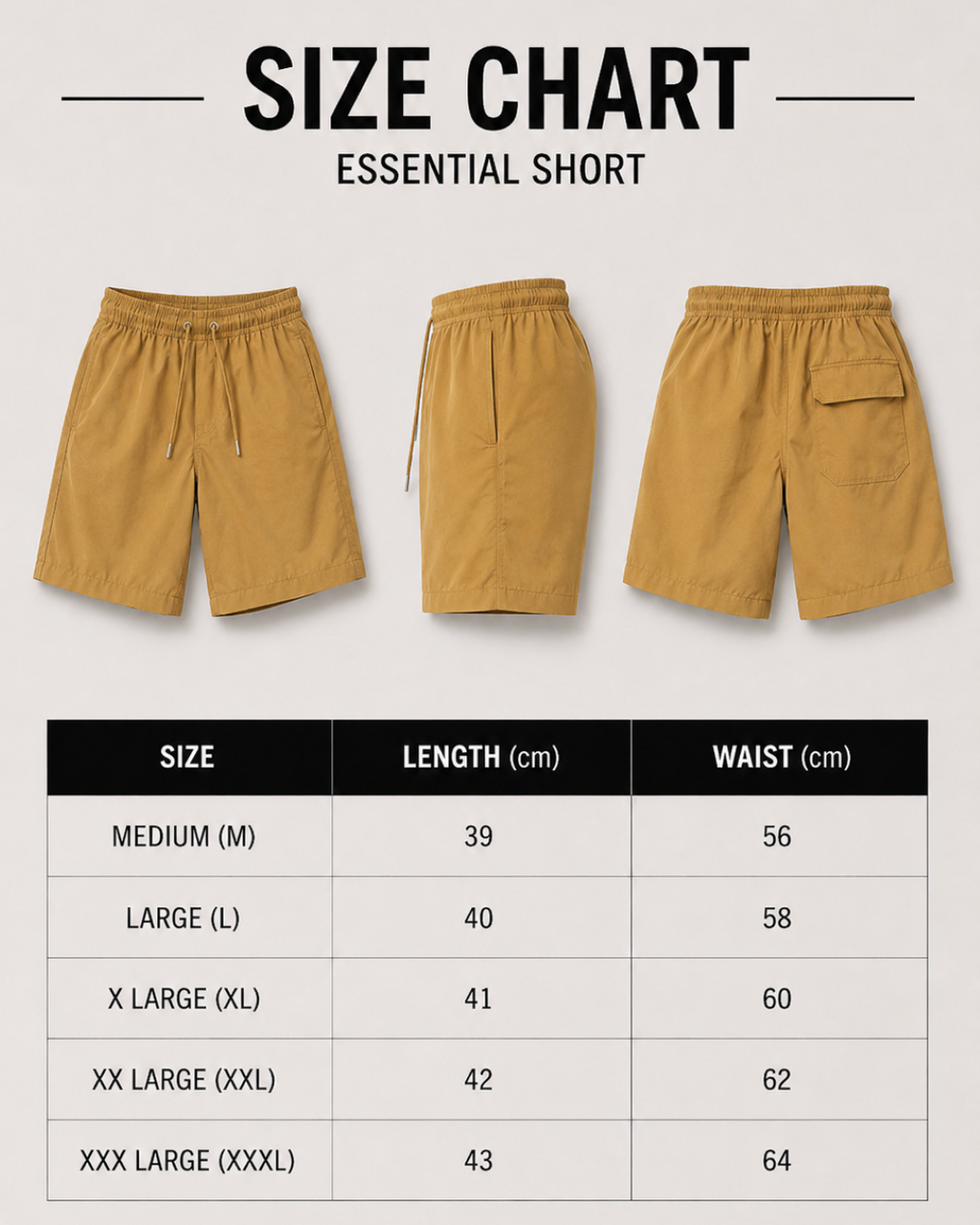 Men's Essential Swim Shorts - Brown