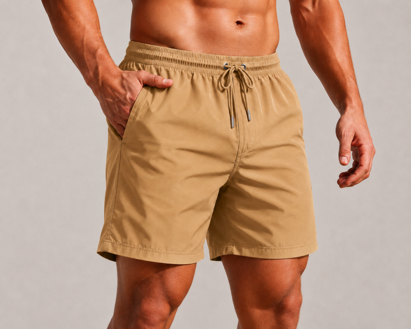 Men's Essential Swim Shorts - Brown