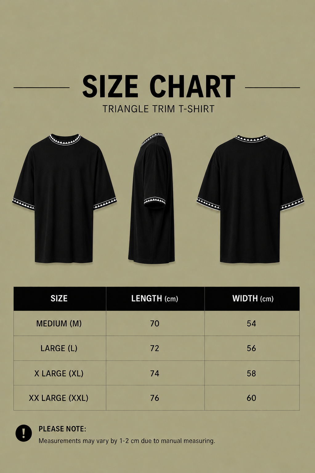 Black Triangle Trim T-Shirt