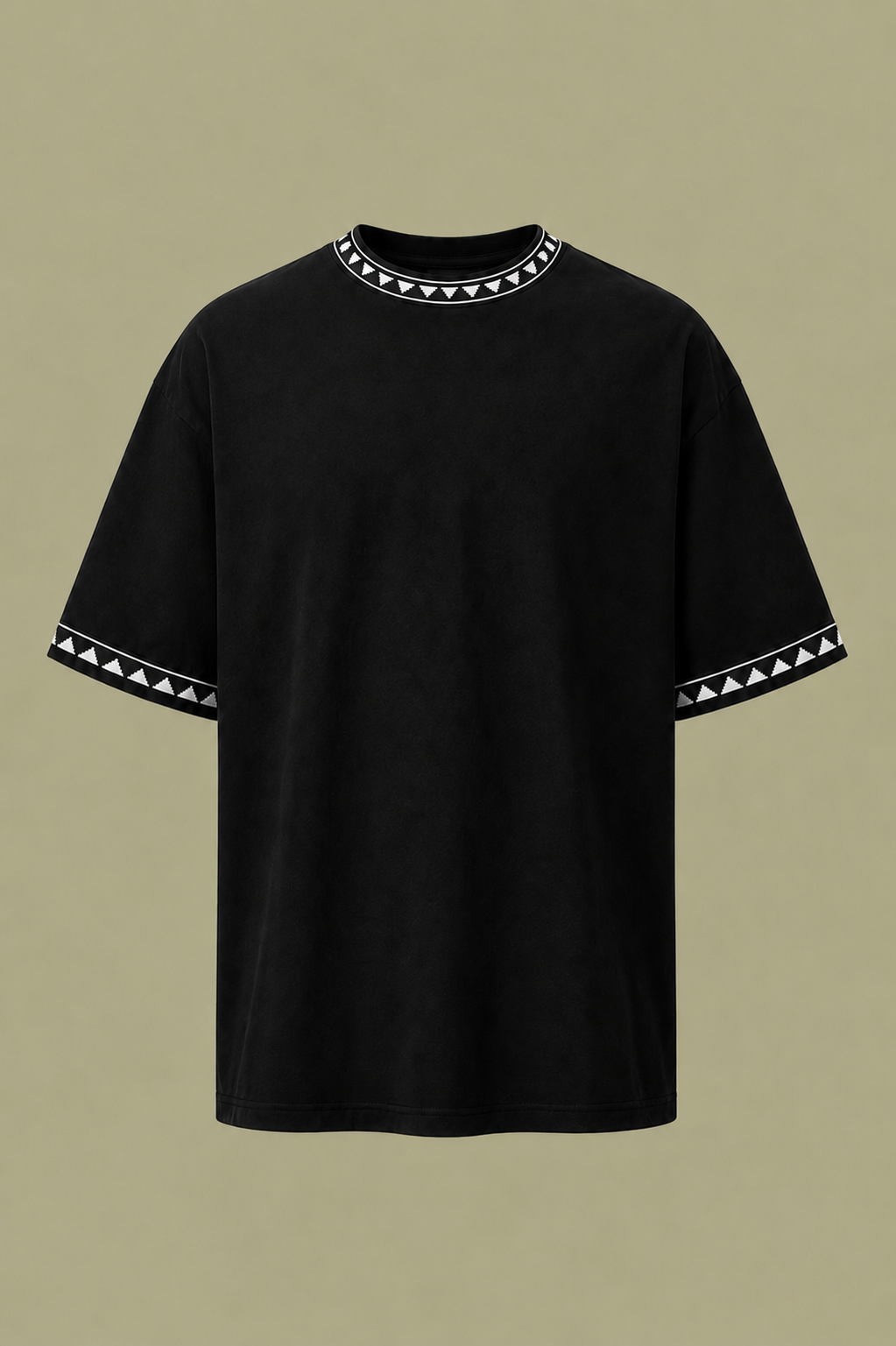 Black Triangle Trim T-Shirt