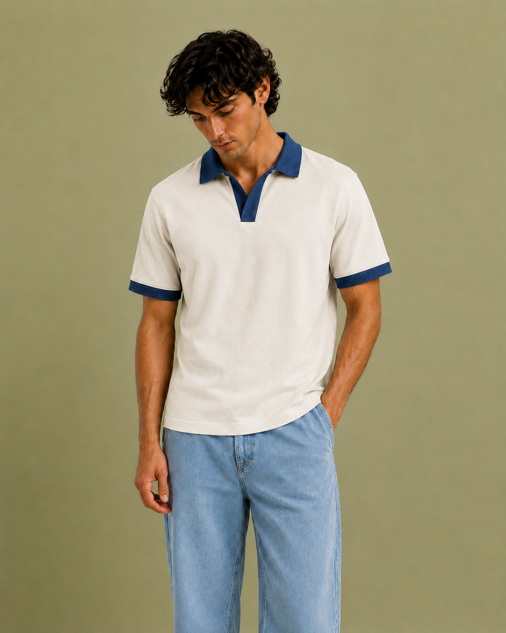 White-Jeans Midnight Edge Polo