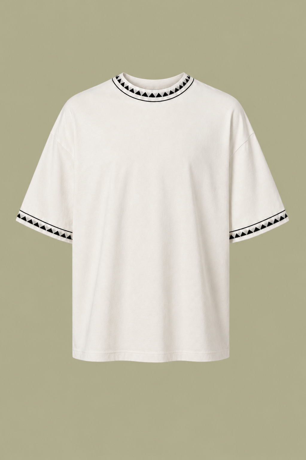 White Triangle Trim T-Shirt