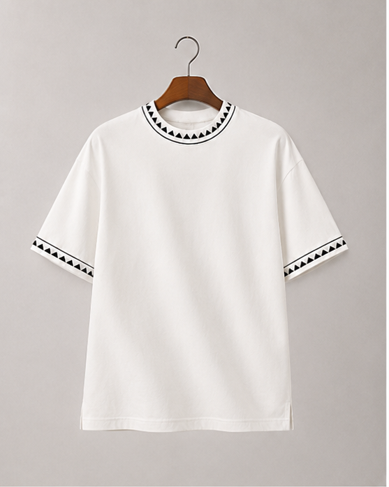White Triangle Trim T-Shirt