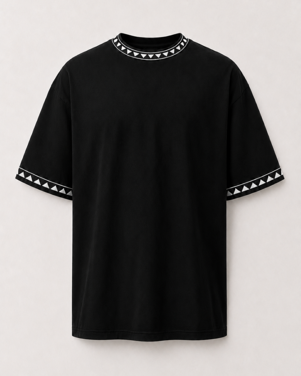 Black Triangle Trim T-Shirt