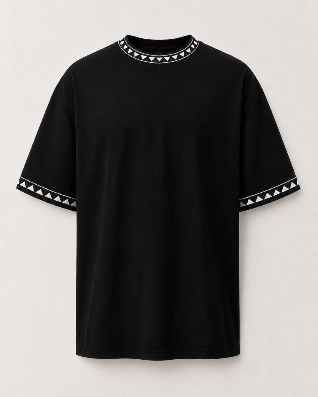 Black Triangle Trim T-Shirt
